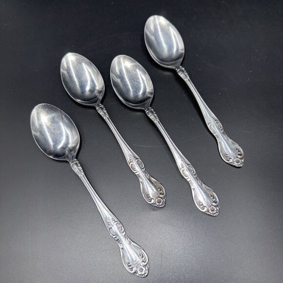 Easterling Valhalla Teaspoon Spoon Stainless Vintage Japan Set of 4 1950s - Picture 1 of 5